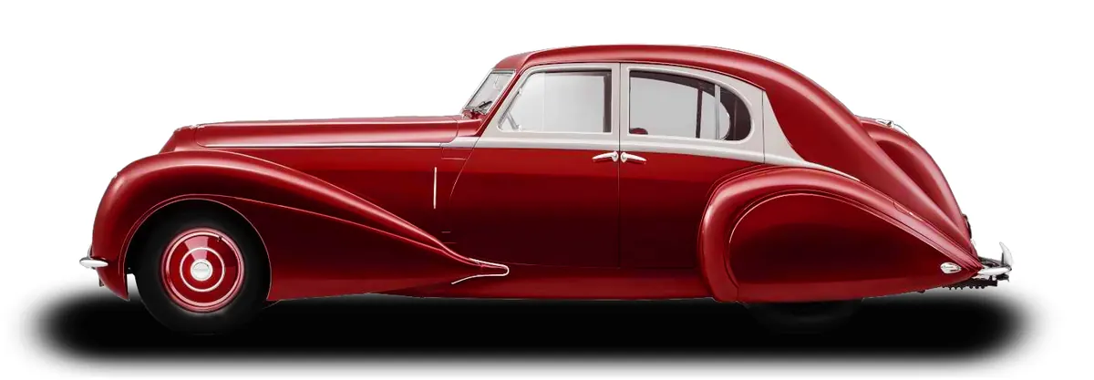 Dark red classic 1940s sedan