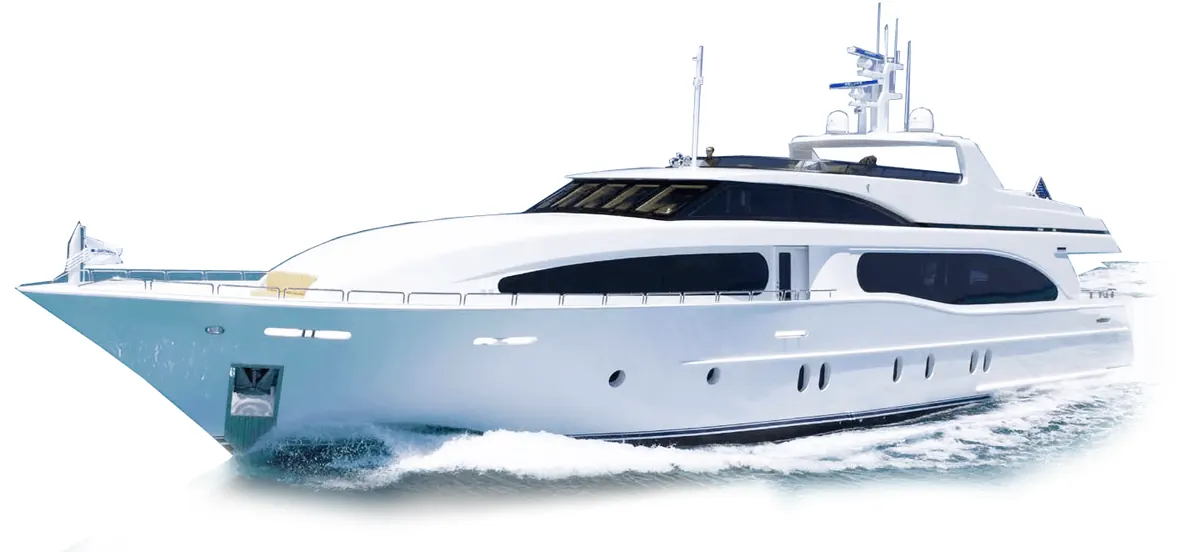 White luxury yacht cruising